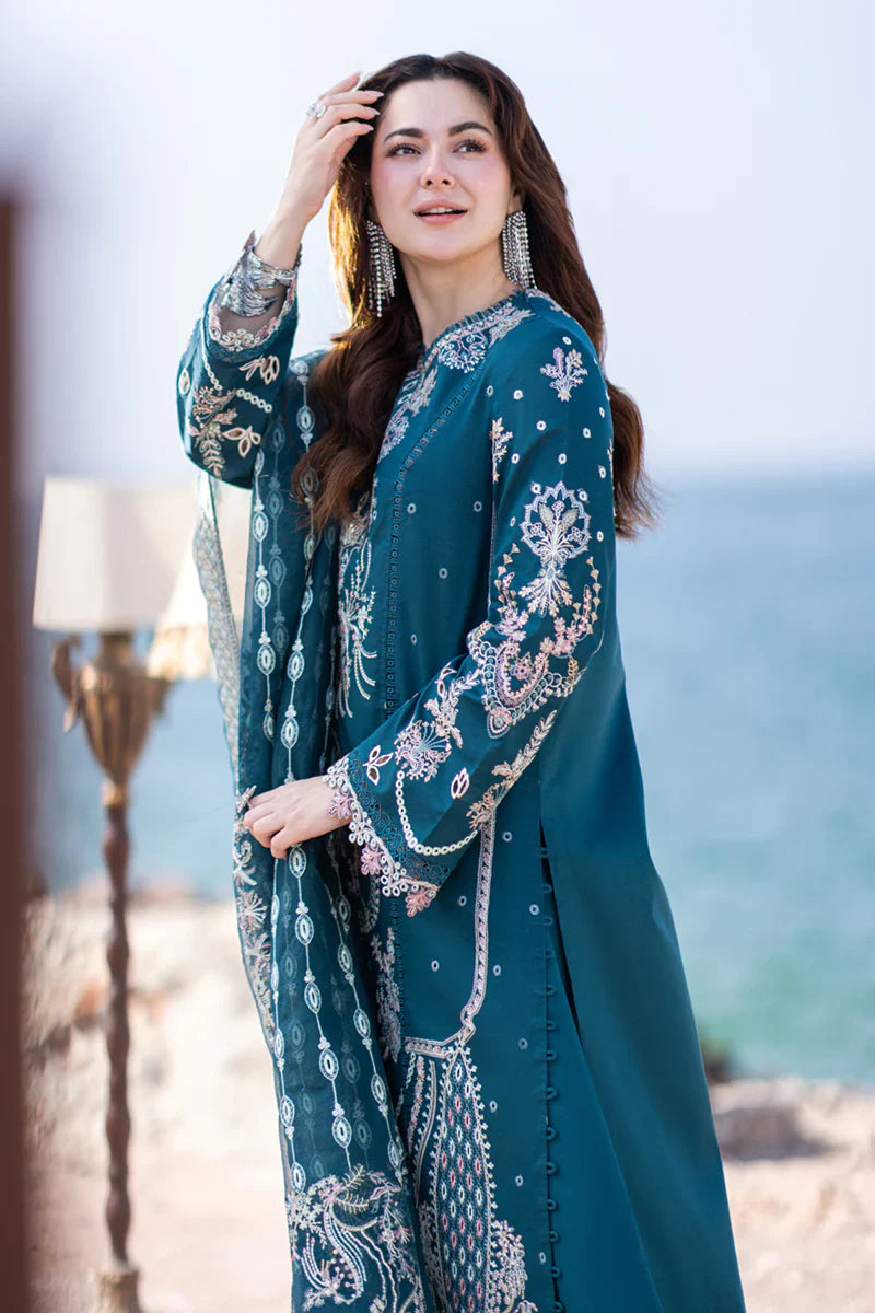 Qalamkar Blue Luxury Lawn Collection Replica