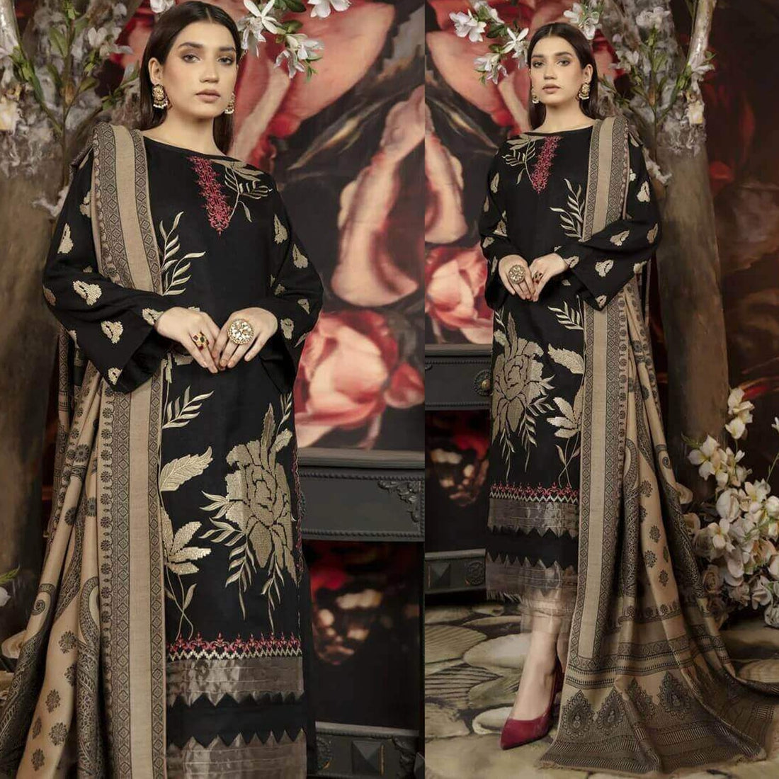 MARJAN Lawn 3PC Embroidered With Digital Printed Dupatta-1014