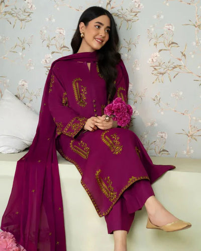 Bamber Chiffon Embroidered Dupatta