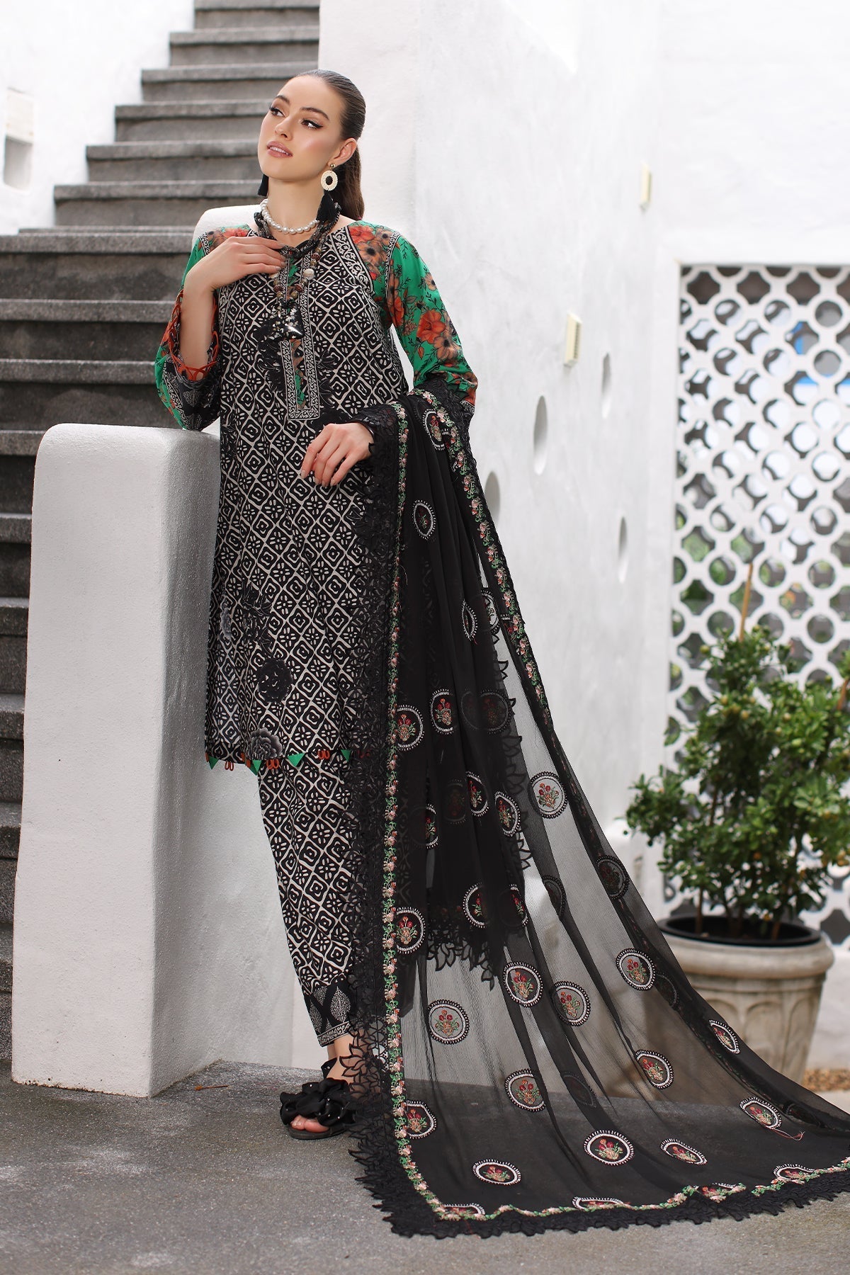 Printed Bamber Chiffon Dupatta