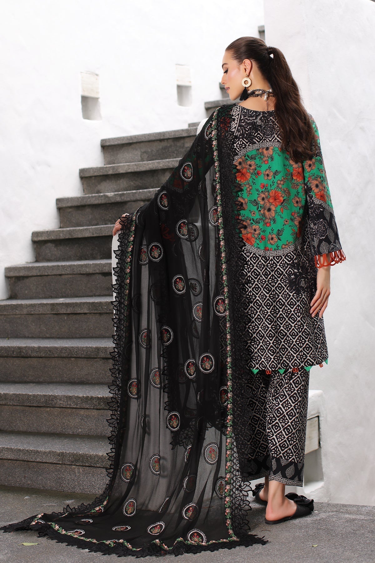 Printed Bamber Chiffon Dupatta