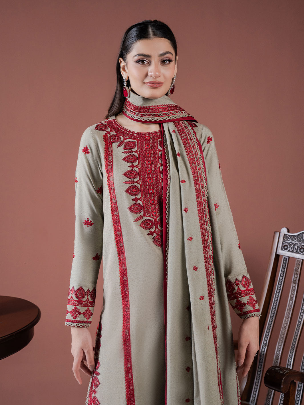 Lawn Dupatta 4 Border Embroidered