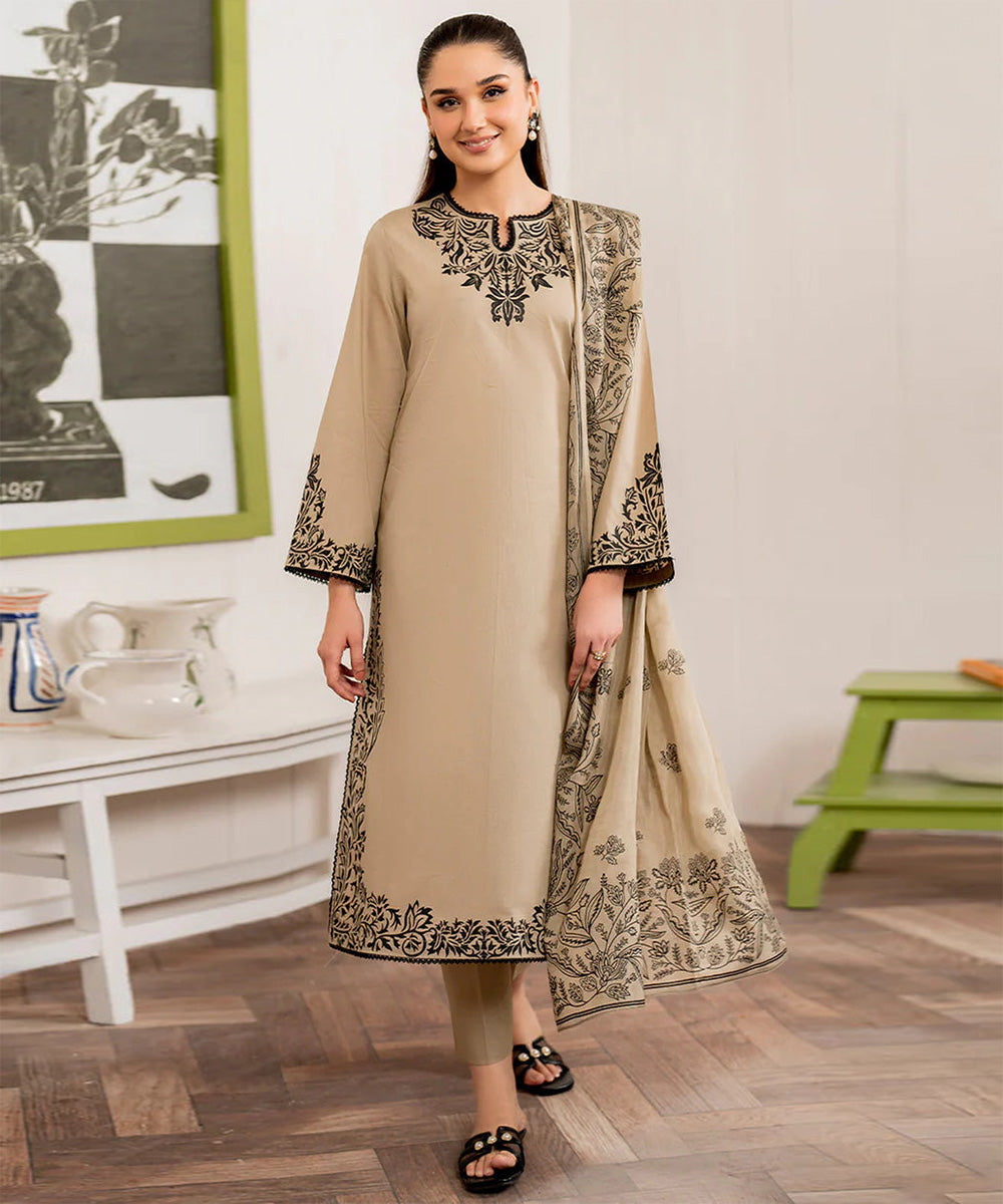 GRANEUT 3PC Lawn Embroidered Shirt With Printed Dupatta-1150