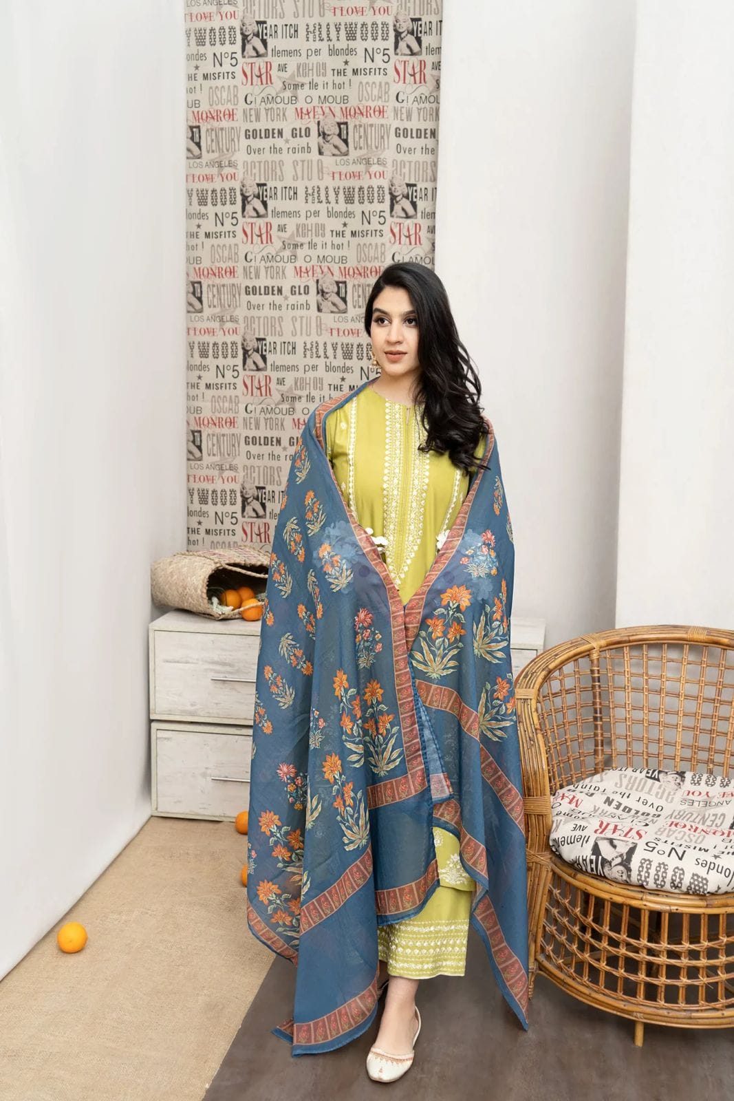 Slub Blossom Digital Print Dupatta