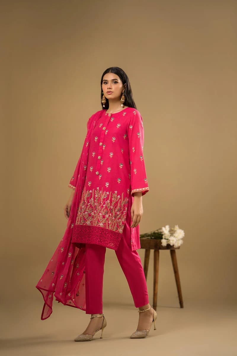 Embroidered Bamber Chiffon Dupatta