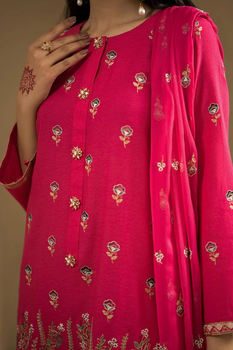 Embroidered Bamber Chiffon Dupatta