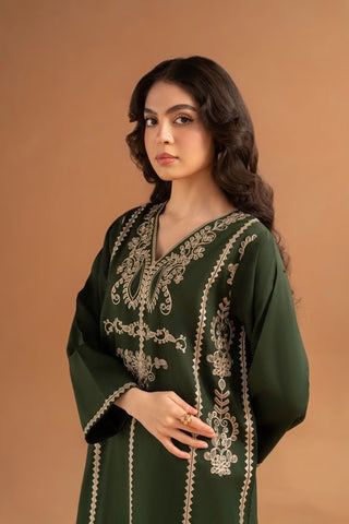 Heavy Embroidered Shirt with daman Embroidered