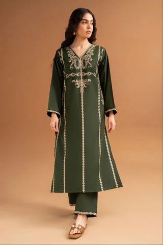 Heavy Embroidered Shirt with daman Embroidered