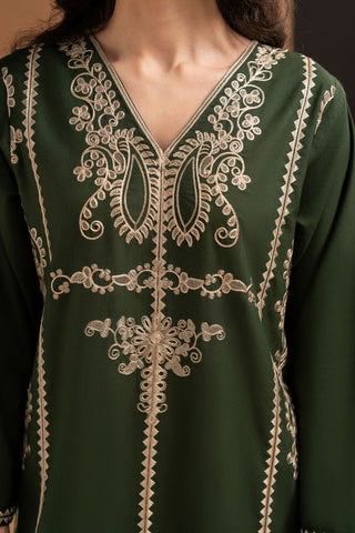 Heavy Embroidered Shirt with daman Embroidered