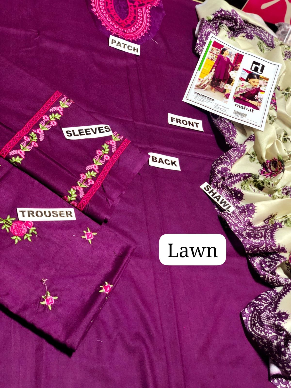 Digital Printed Swiss Lawn Duppata