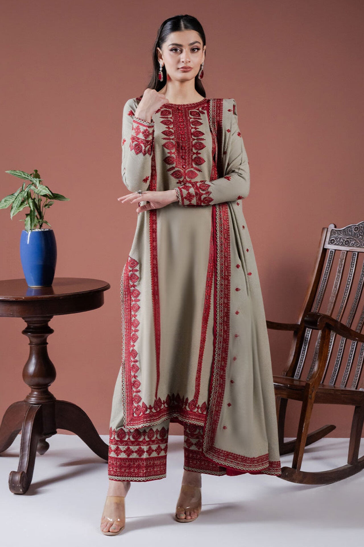 Lawn Dupatta 4 Border Embroidered