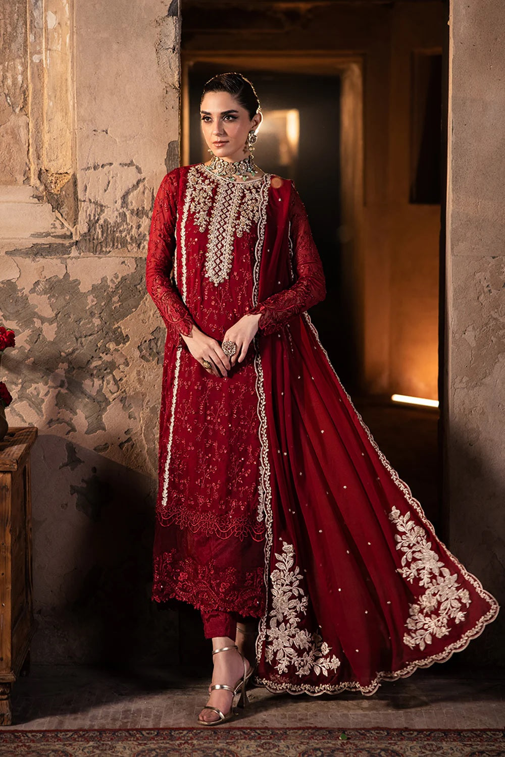 Azure Ensembles Embroidered Formals Royal Crimson TC-1128