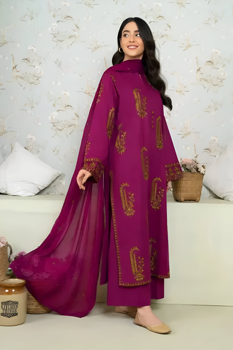 Bamber Chiffon Embroidered Dupatta