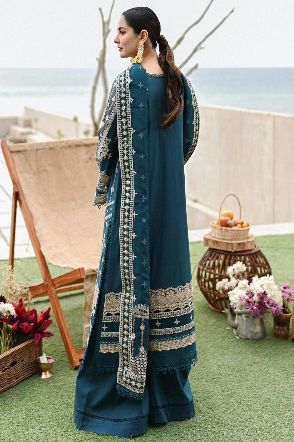 Qalamkar - ساحل LUXURY LAWN’24 - SP-10 - Zahra - TC-494