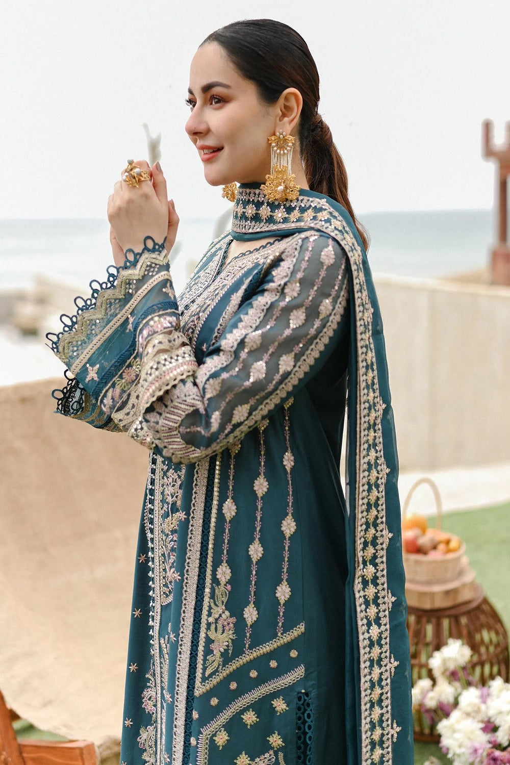 Qalamkar - ساحل LUXURY LAWN’24 - SP-10 - Zahra - TC-494