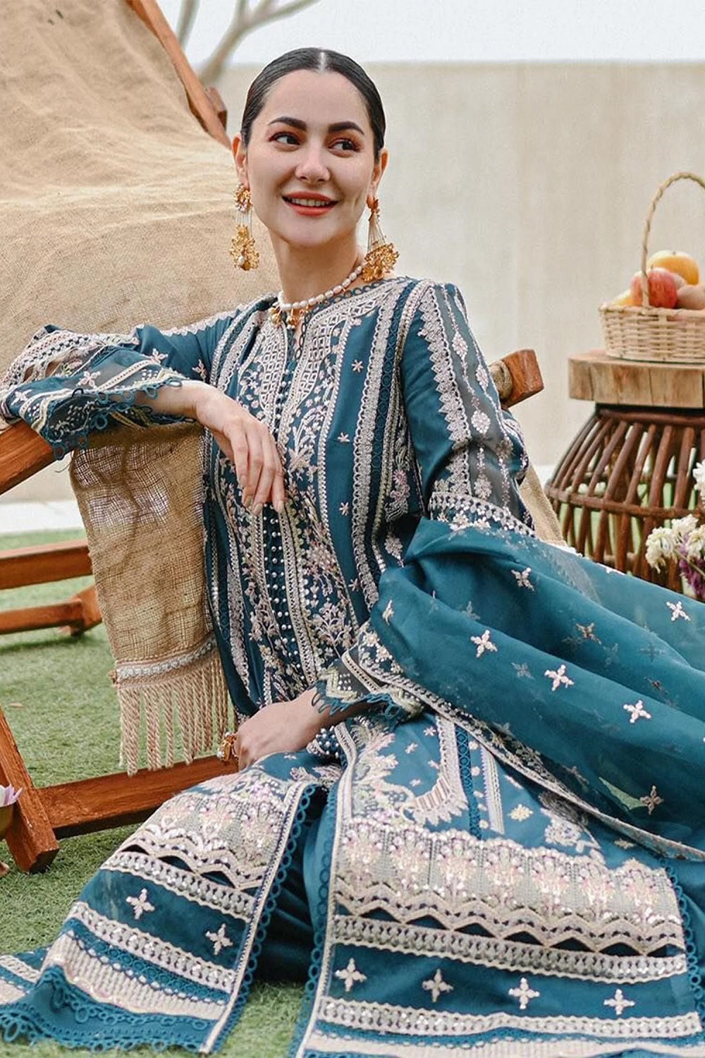 Qalamkar - ساحل LUXURY LAWN’24 - SP-10 - Zahra - TC-494